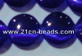 CCT551 15 inches 12mm flat round cats eye beads wholesale