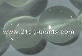 CCT570 15 inches 14mm flat round cats eye beads wholesale