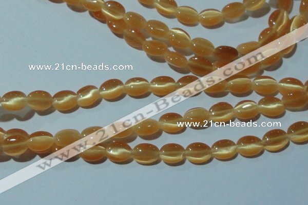 CCT636 15 inches 6*8mm oval cats eye beads wholesale