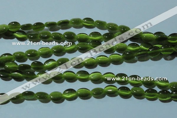 CCT648 15 inches 6*8mm oval cats eye beads wholesale
