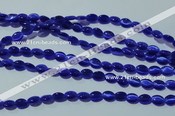 CCT651 15 inches 6*8mm oval cats eye beads wholesale