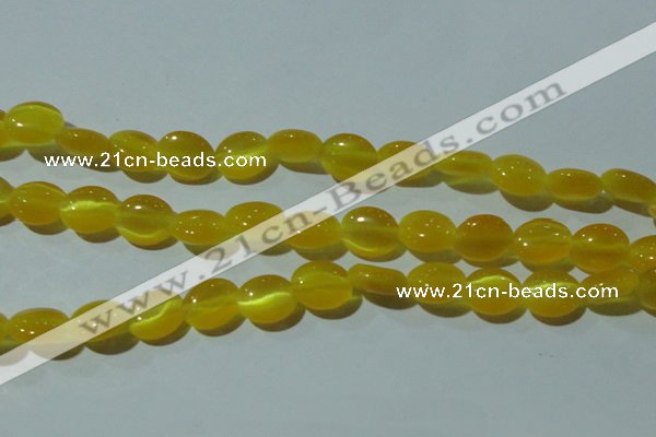 CCT670 15 inches 8*10mm oval cats eye beads wholesale