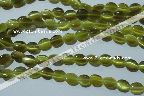 CCT672 15 inches 8*10mm oval cats eye beads wholesale