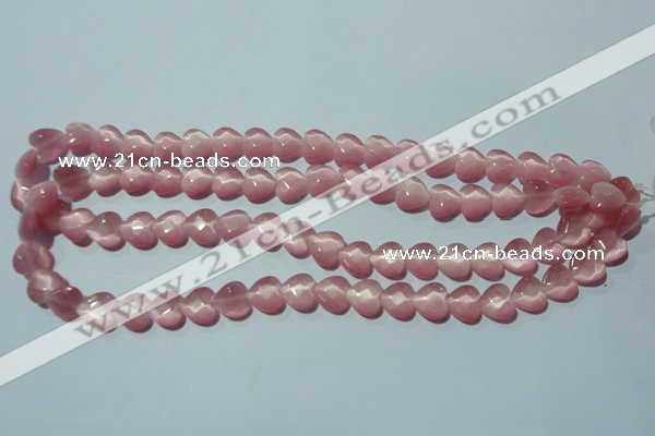 CCT962 15 inches 10*10mm faceted heart cats eye beads wholesale