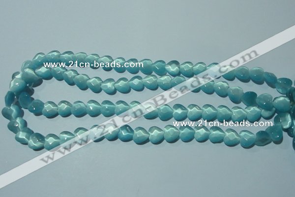 CCT963 15 inches 10*10mm faceted heart cats eye beads wholesale