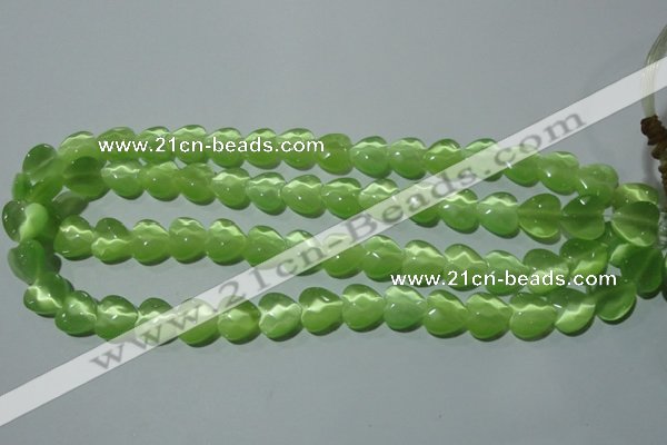 CCT972 15 inches 12*12mm faceted heart cats eye beads wholesale