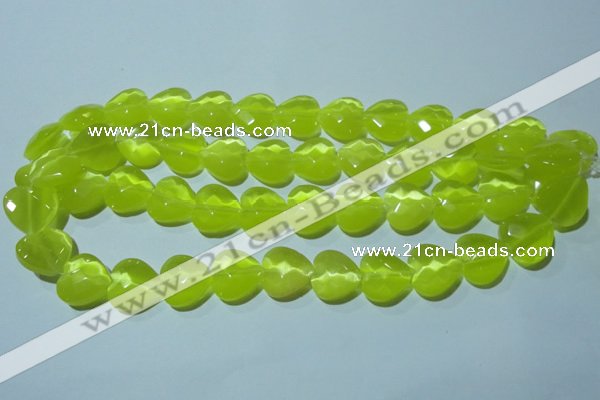 CCT985 15 inches 16*16mm faceted heart cats eye beads wholesale