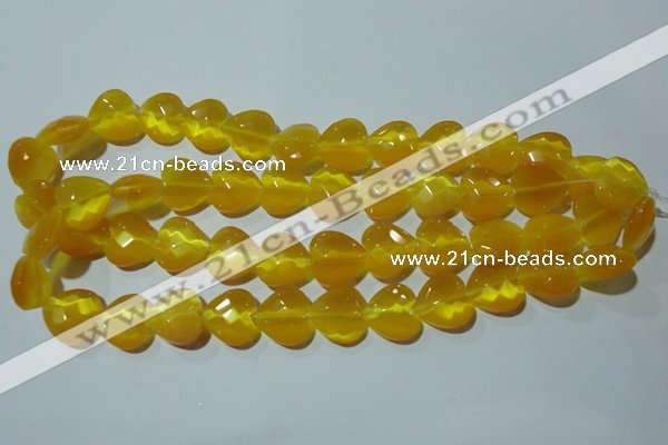 CCT986 15 inches 16*16mm faceted heart cats eye beads wholesale