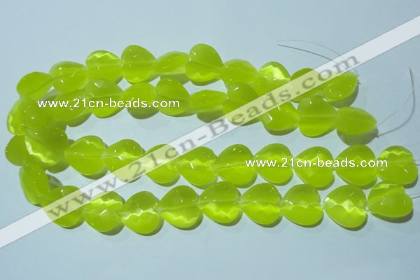 CCT990 15 inches 18*18mm faceted heart cats eye beads wholesale