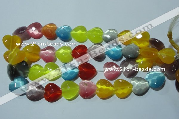 CCT992 15 inches 18*18mm faceted heart cats eye beads wholesale