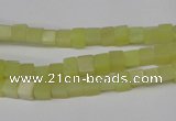 CCU03 15.5 inches 4*4mm cube olive jade beads wholesale