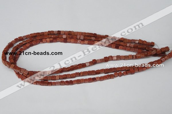 CCU06 15.5 inches 4*4mm cube goldstone beads wholesale