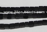 CCU09 15.5 inches 4*4mm cube black agate beads wholesale