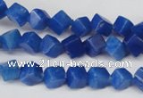 CCU101 15.5 inches 6*6mm cube dyed white jade beads wholesale