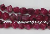 CCU102 15.5 inches 6*6mm cube dyed white jade beads wholesale