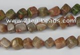 CCU103 15.5 inches 6*6mm cube New unakite beads wholesale