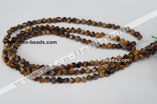 CCU104 15.5 inches 6*6mm cube yellow tiger eye beads wholesale