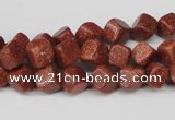 CCU105 15.5 inches 6*6mm cube goldstone beads wholesale