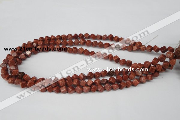 CCU105 15.5 inches 6*6mm cube goldstone beads wholesale