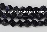 CCU106 15.5 inches 6*6mm cube blue goldstone beads wholesale