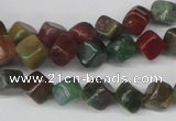 CCU107 15.5 inches 6*6mm cube Indian agate beads wholesale