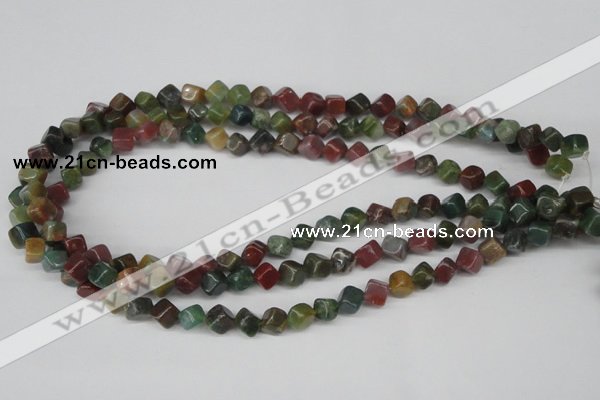 CCU107 15.5 inches 6*6mm cube Indian agate beads wholesale