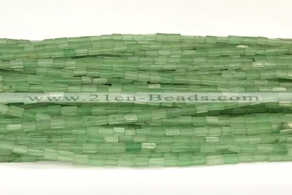 CCU1087 15 inches 2*4mm cuboid green aventurine jade beads