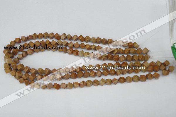 CCU110 15.5 inches 6*6mm cube grain stone beads wholesale