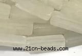 CCU1130 15 inches 4*13mm cuboid white jade beads