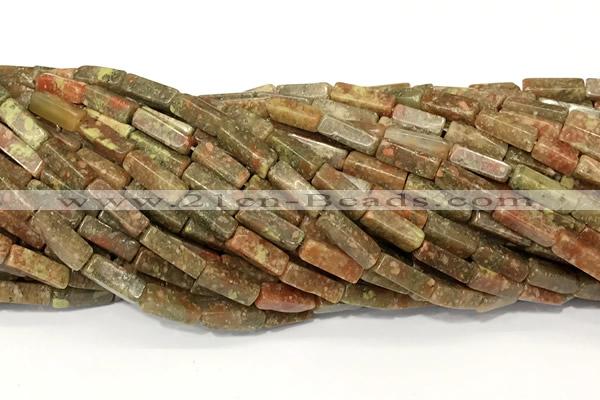 CCU1150 15 inches 4*13mm cuboid unakite beads