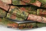 CCU1154 15 inches 4*13mm cuboid unakite beads