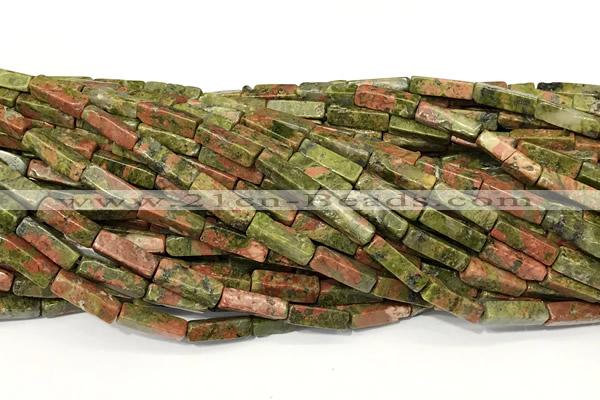 CCU1154 15 inches 4*13mm cuboid unakite beads