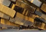 CCU1161 15 inches 4*13mm cuboid yellow tiger eye beads