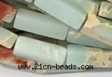 CCU1172 15 inches 4*13mm cuboid imitation sea sediment jasper beads