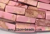 CCU1173 15 inches 4*13mm cuboid imitation sea sediment jasper beads