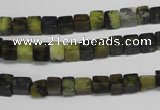 CCU12 15.5 inches 4*4mm cube yellow turquoise beads wholesale