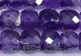 CCU1281 15 inches 6mm - 7mm faceted cube amethyst beads