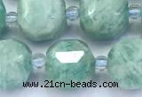 CCU1290 15 inches 9mm - 10mm faceted cube amazonite beads