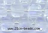 CCU1300 15 inches 9mm - 10mm faceted cube white crystal beads