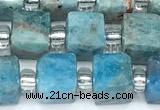 CCU1315 15 inches 7mm - 8mm faceted cube apatite beads