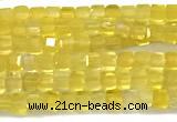 CCU1330 15 inches 2.5mm faceted cube yellow agate beads