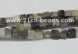 CCU16 15.5 inches 4*4mm cube silver leaf jasper beads wholesale