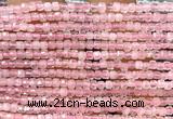 CCU1605 15 inches 2.5mm faceted cube rose quartz gemstone beads