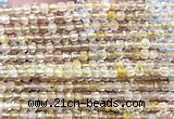 CCU1614 15 inches 2.5mm faceted cube golden rutilated quartz beads