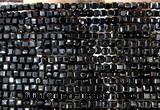 CCU1676 15 inches 2.5mm faceted cube black spinel gemstone beads