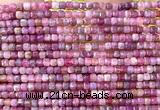 CCU1680 15 inches 2.5mm faceted cube ruby gemstone beads