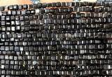 CCU1701 15 inches 2.5mm faceted cube black agate beads