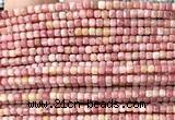 CCU1705 15 inches 2.5mm faceted cube pink wooden jasper beads