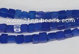 CCU18 15.5 inches 4*4mm cube dyed white jade beads wholesale