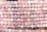 CCU1806 15 inches 4mm faceted cube rose quartz beads